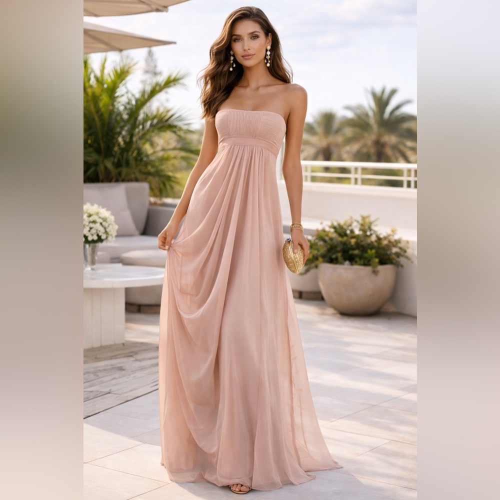 NWT BCBGMaxAzria Blush Bare Pink Strapless Gown